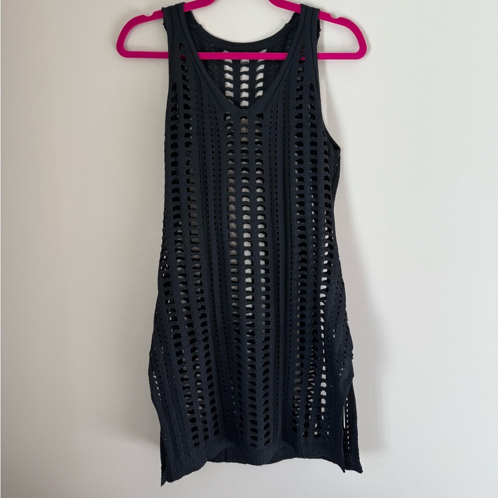 Black Crochet Swim Cover-Up